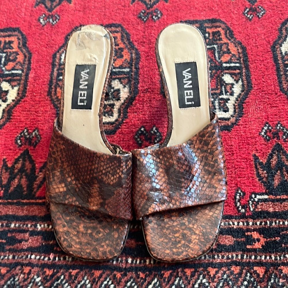 Van Eli | snake skin heel sandals